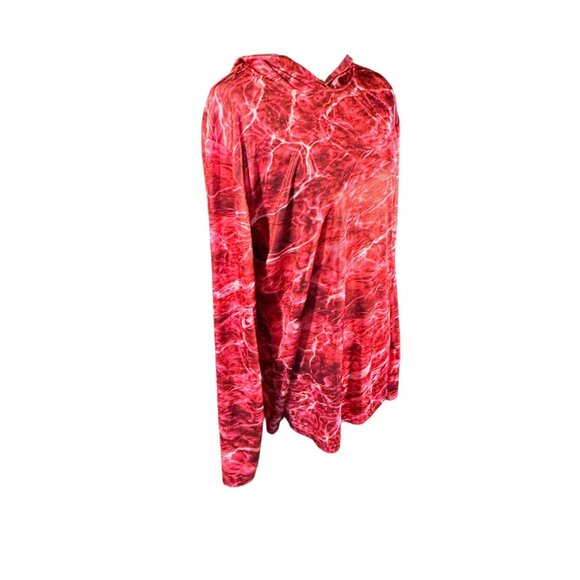 Mossy Oak Red Marbled Long Sleeve Pullover Fishing Hoodie 100% Polyester Womens - Picture 4 of 7